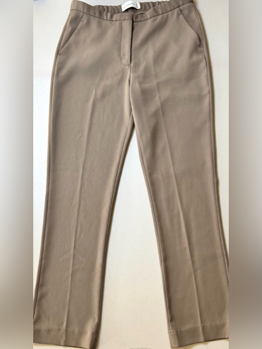 Abercrombie & Fitch Taupe Straight Leg Trouser Pants Size 6 Long Career Office